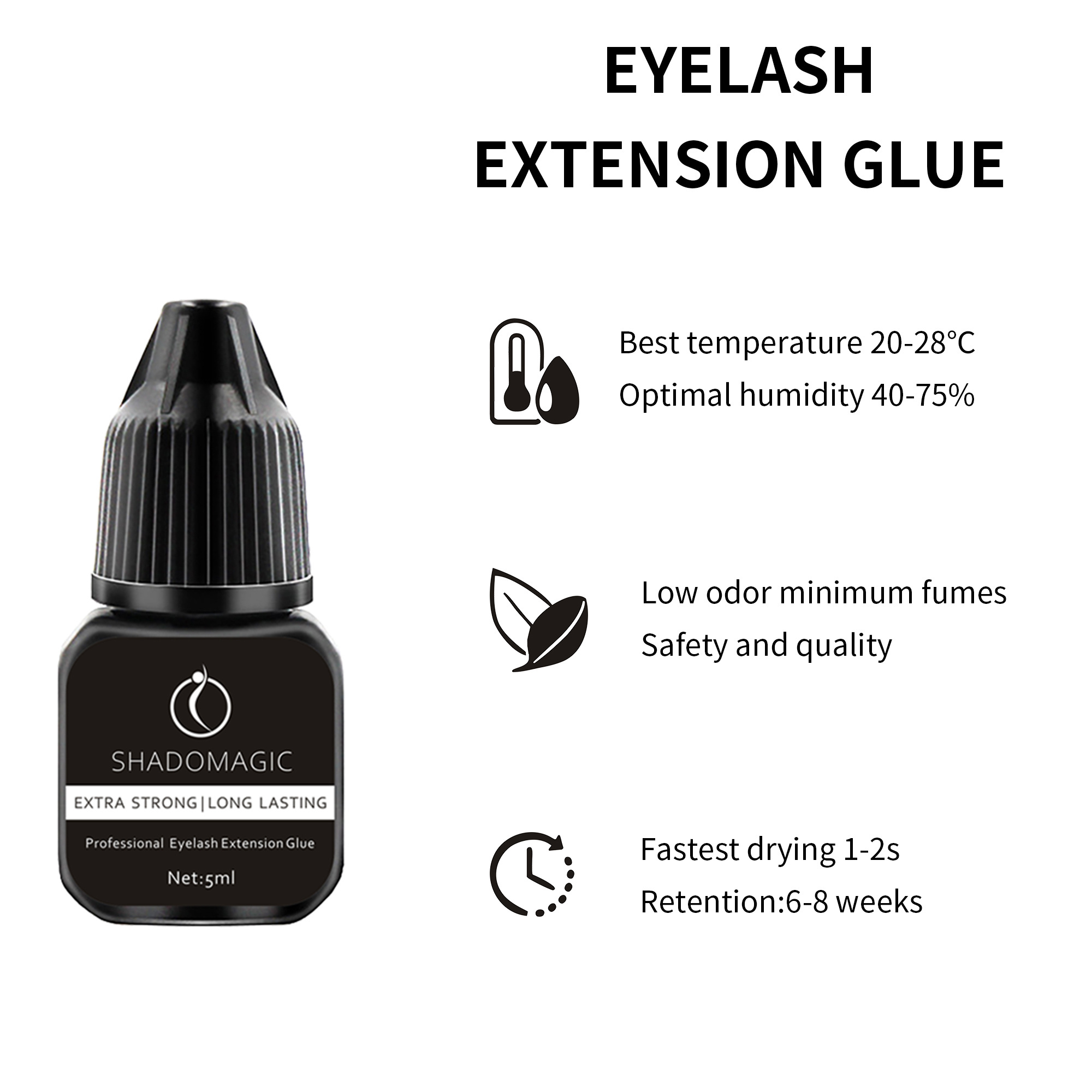 Custom Logo Extra Strong Korean Eye Lash Extension Adhesive Glue Private Label Korea Professional False Eyelash Extension Glue