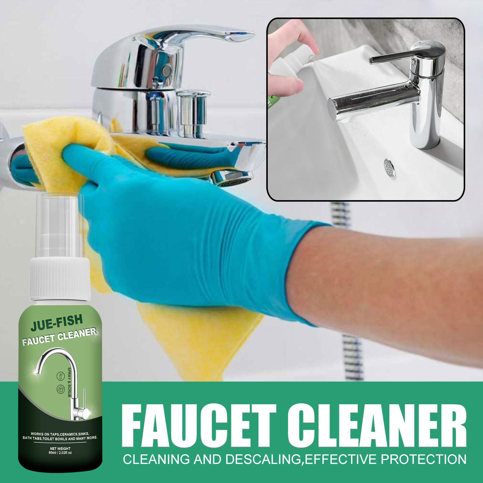 Household faucet cleaner sink refurbishment scale remover polishing rust bright spray clean decontaminate Water Faucet Detergent