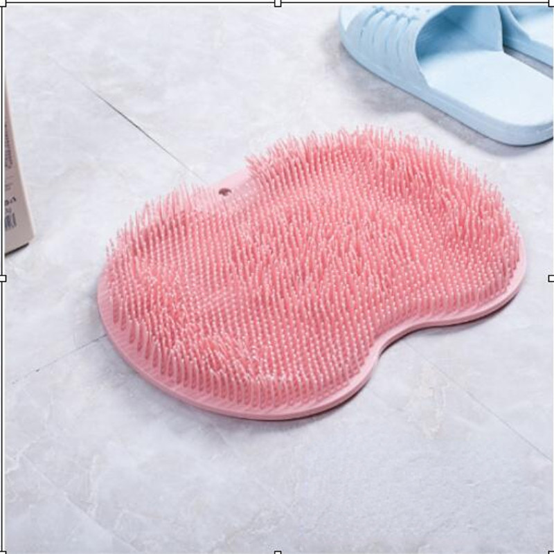 Silicone Back Foot Wash Body Cleaning massage Brush Bathroom Non-slip Mat Exfoliating Shower Massage Scraper with Suction cup