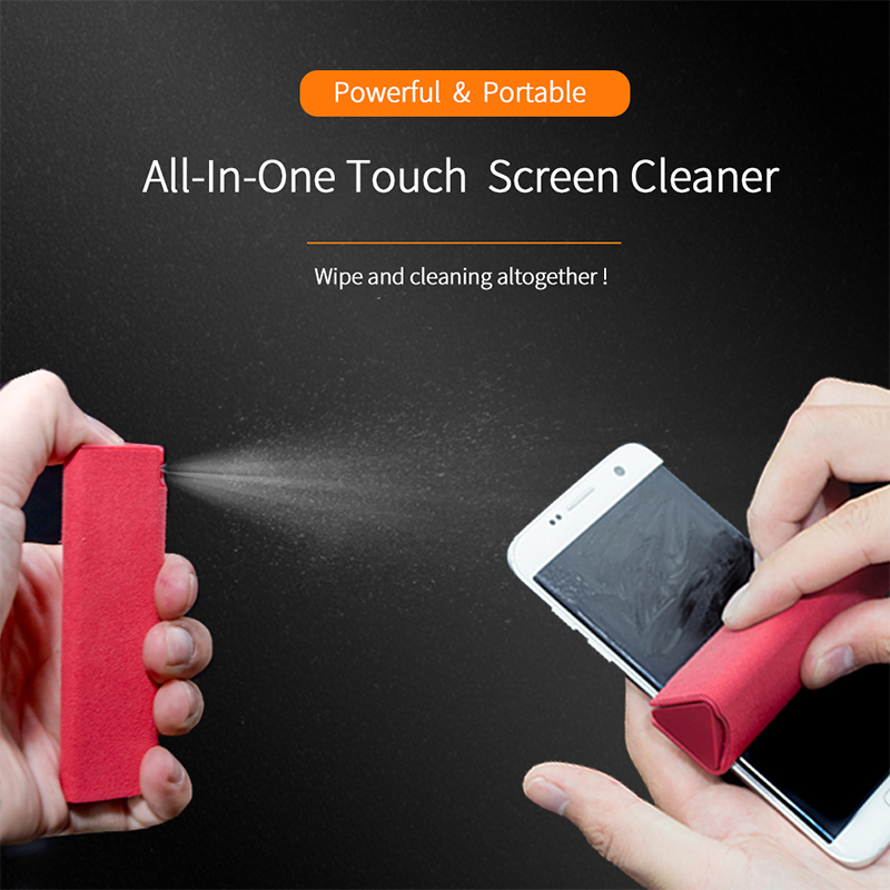 Custom Logo Private Label Portable All in one Magic Microfiber Mist Spray Antibacterial Mobile Phone Screen Cleaner