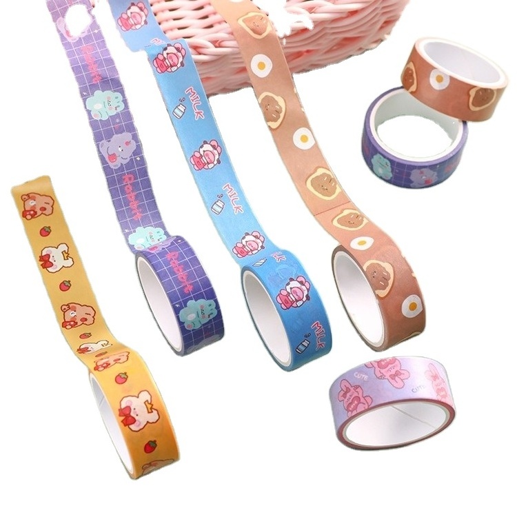 Cartoon Rabbit Tape girl's heart stickers student DIY material decorative sticker school stationery