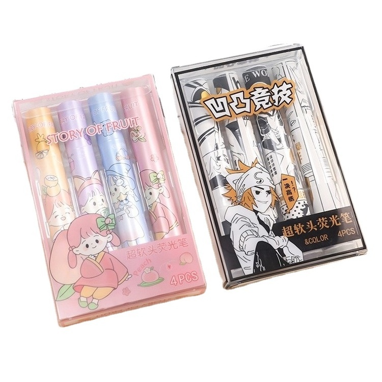 cartoon fruit girl highlighter/student marking marker/colored soft-headed graffiti painting pen