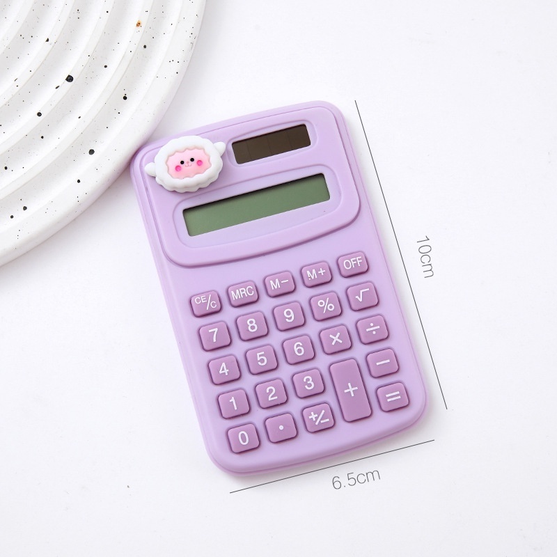 Cute Mini Portable Student Digit Calculator with Silicone Pressing Buttons Cartoon Calculators Office School Supplies Stationery