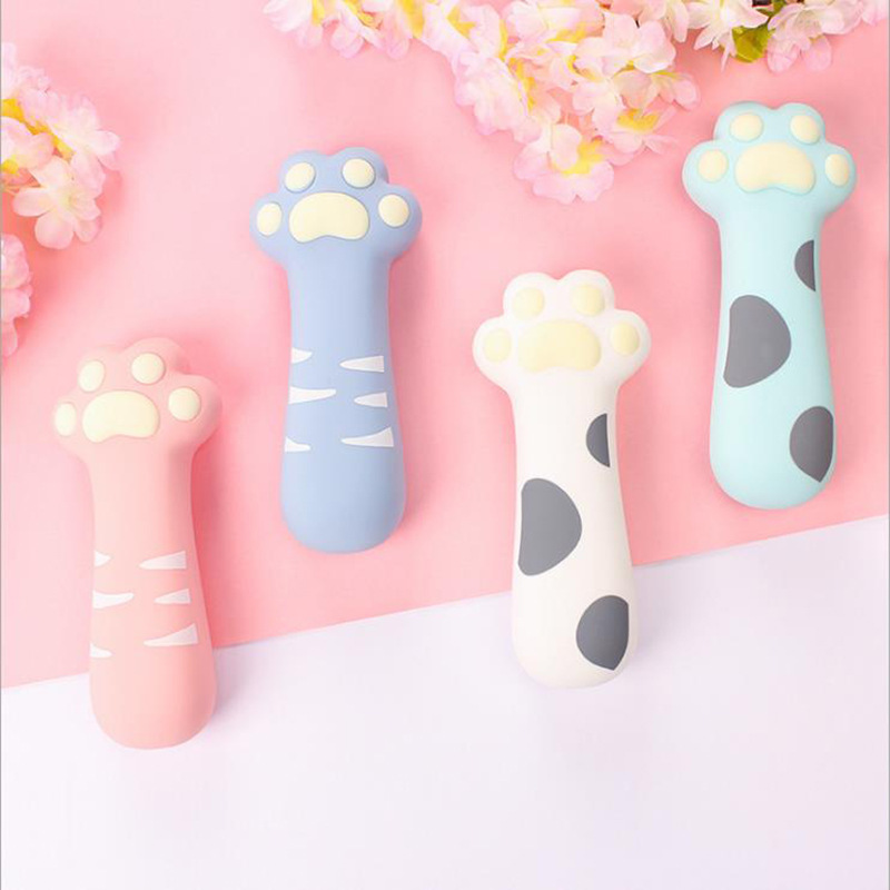 Cartoon cute cat claw silicone pencil case with large capacity pencil case zipper stationery bag for primary school students