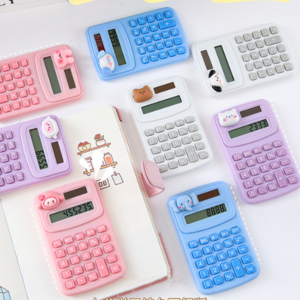 Cute Mini Portable Student Digit Calculator with Silicone Pressing Buttons Cartoon Calculators Office School Supplies Stationery