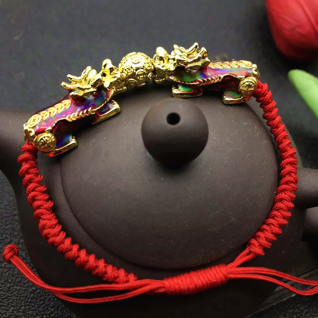 Vietnam Hollow Sand Face Lucky Pixiu Beads Fortune 24K 3D Hard Gold Beads for Hand Bracelet