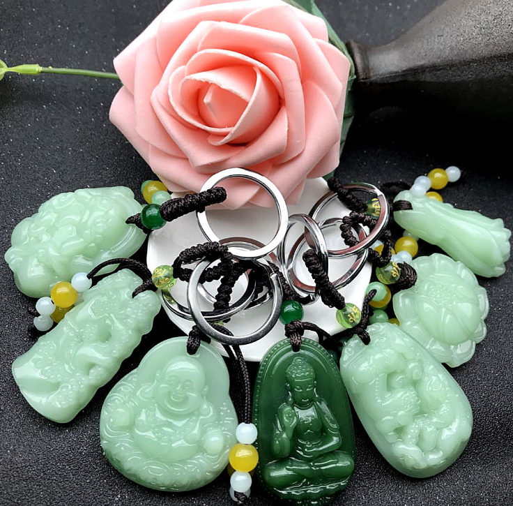 Manufacturers wholesale  coloured glaze green pi xiu fashion key chain