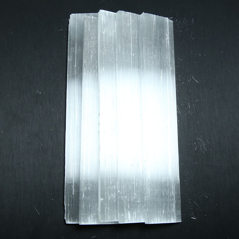 Customized clear selenite slab gemstone gypsum polished selenite sticks slices