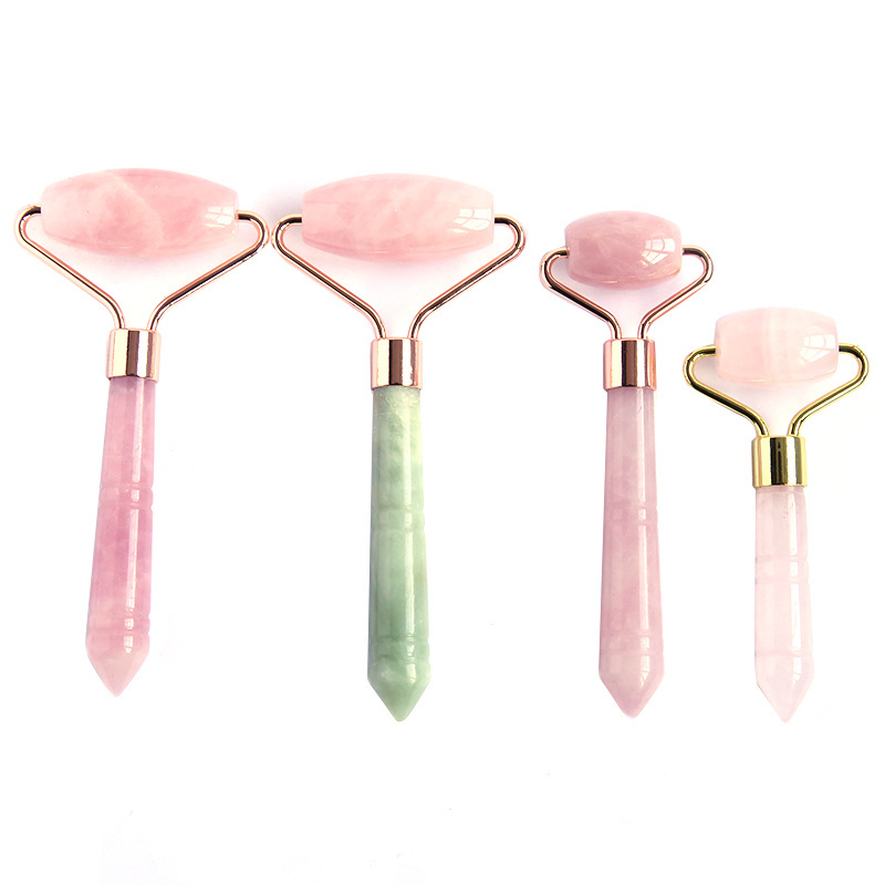 2020 new amazon best seller facial massage rose quartz stone gua sha tools set and jade roller massager for face