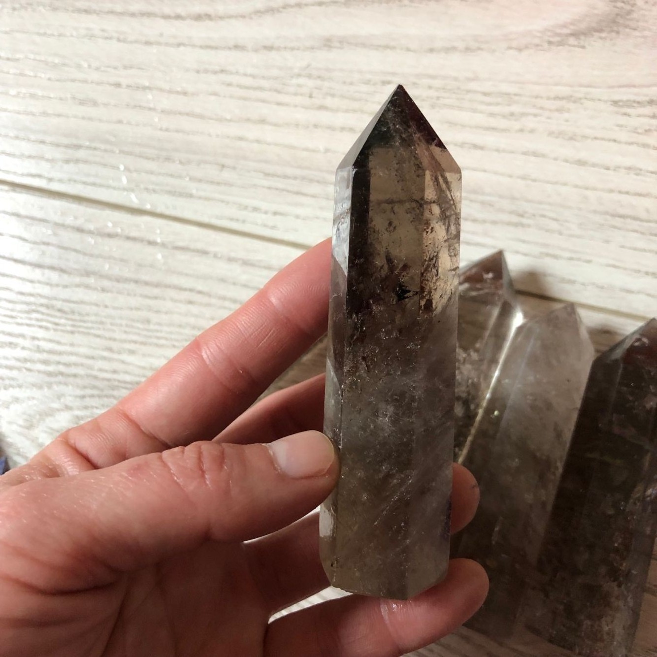 Wholesale natural original stone lucky brown quartz stone wand point column