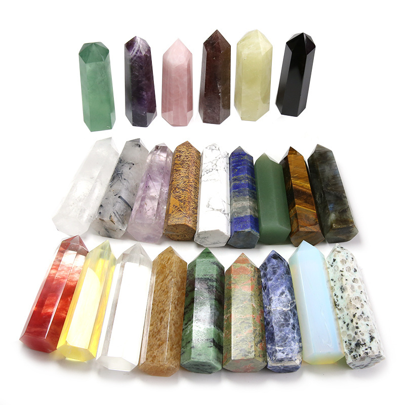 Wholesale Bulk 8-9cm Natural Gemstone Healing Stones Clear Rose Quartz Crystal Wand Point