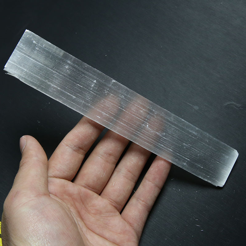 Customized clear selenite slab gemstone gypsum polished selenite sticks slices