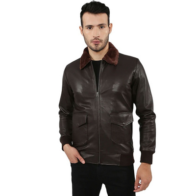 Winter Mens Leather Jacket Men Fashion Motorcycle Pu Leather Jacket Cool Zipper Pockets  Size Oem Service Leather Jacket