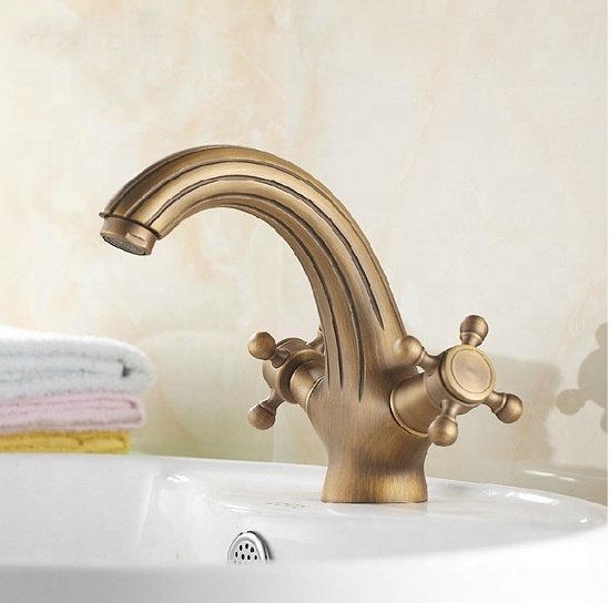 Yile dual handle european style antique brass faucet