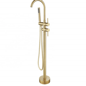 Manufacturer freestanding luxury Brushed gold bathtub faucet