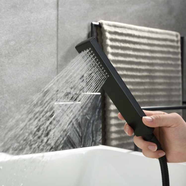 Matte Black Bath Shower Faucet Waterfall Wall Mounted Bathtub Faucet For Bahthroom