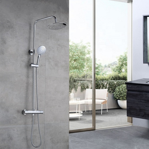 Yile high quality  exposed round brass thermostatic shower faucet