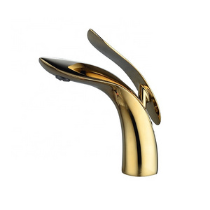 single lever luxury gold plated bathroom faucet