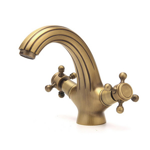 Yile dual handle european style antique brass faucet