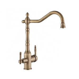 High quality single hole european Antique Bronze 3 way purifier kitchen faucet