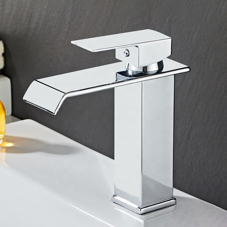 popular brass basin water tap waterfall bathroom sink faucet