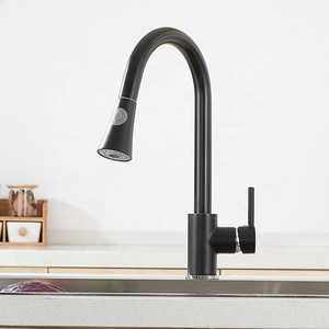 Kitchen mixer taps copper kitchen sink faucet matte black with pull down sprayer