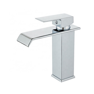 popular brass basin water tap waterfall bathroom sink faucet