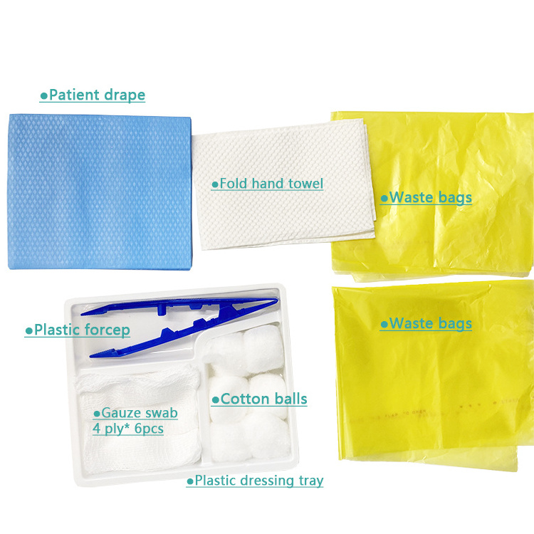 disposable medical surgical sterile basic dressing set wound dressing set kit dressing pack