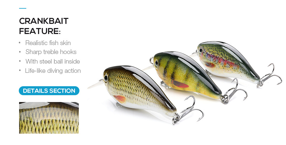 6cm 13g Square Bill unpainted crankbait Fishing Lures Hard Crank Bait Bass Fishing Baits Crank