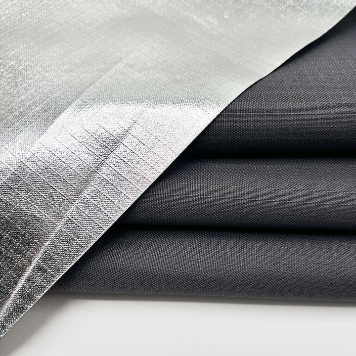 300D lightweight full blackout flame retardant fabric wind proof fire retardant silver coated fabric for outdoor tents