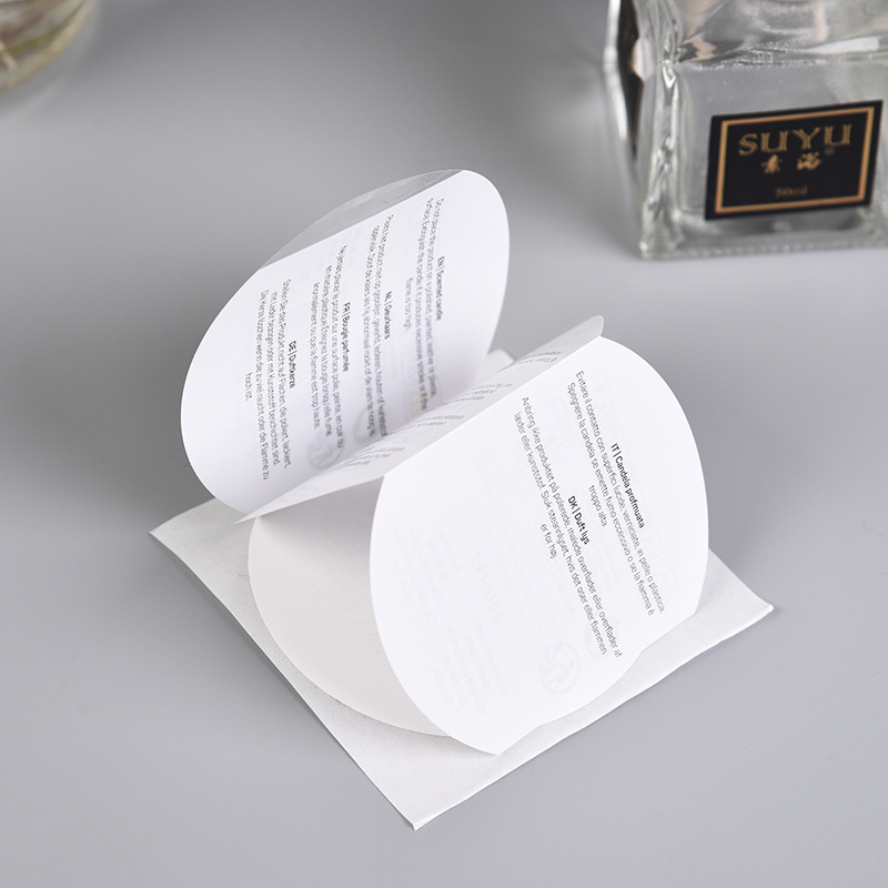 Best Selling Folding Label Round Booklet Sticker Peel Off Label For Cosmetic