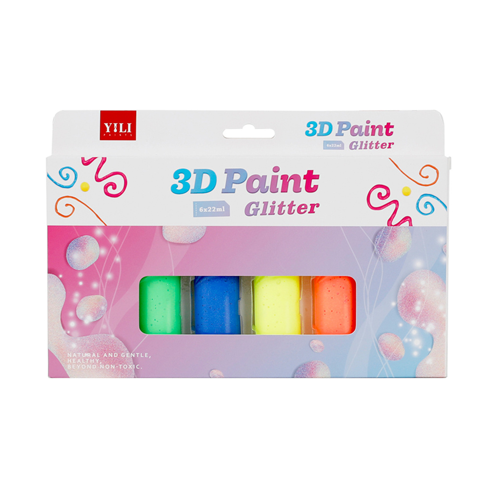 New High Quality Children DIY Painting 3D Glitter Effect Fabric Craft Art Paint