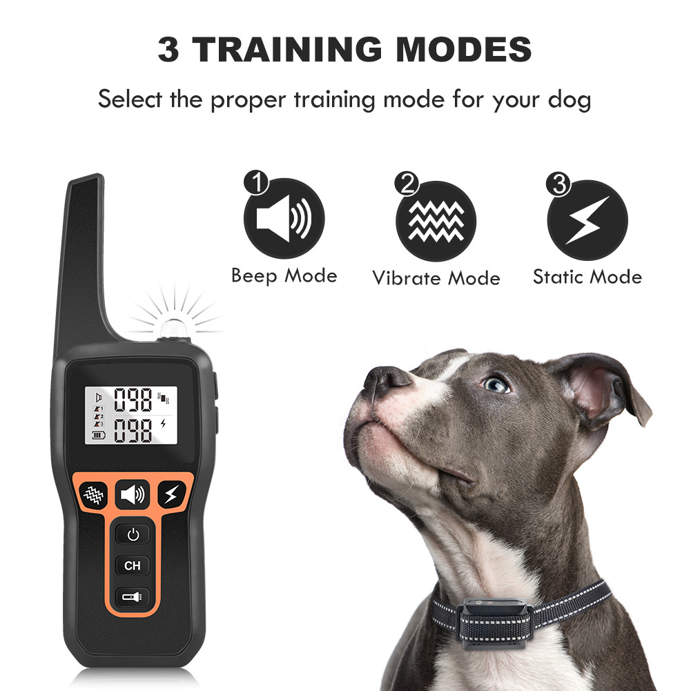 Best Quality Waterproof Pet Products Remote Control 3 Dogs Humane No Bark Dog Training Collar