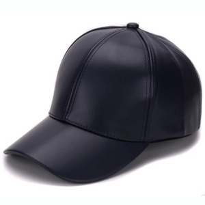 CP186  Classic Plain PU baseball cap fashion blank no logo leather cap and hat for men and women