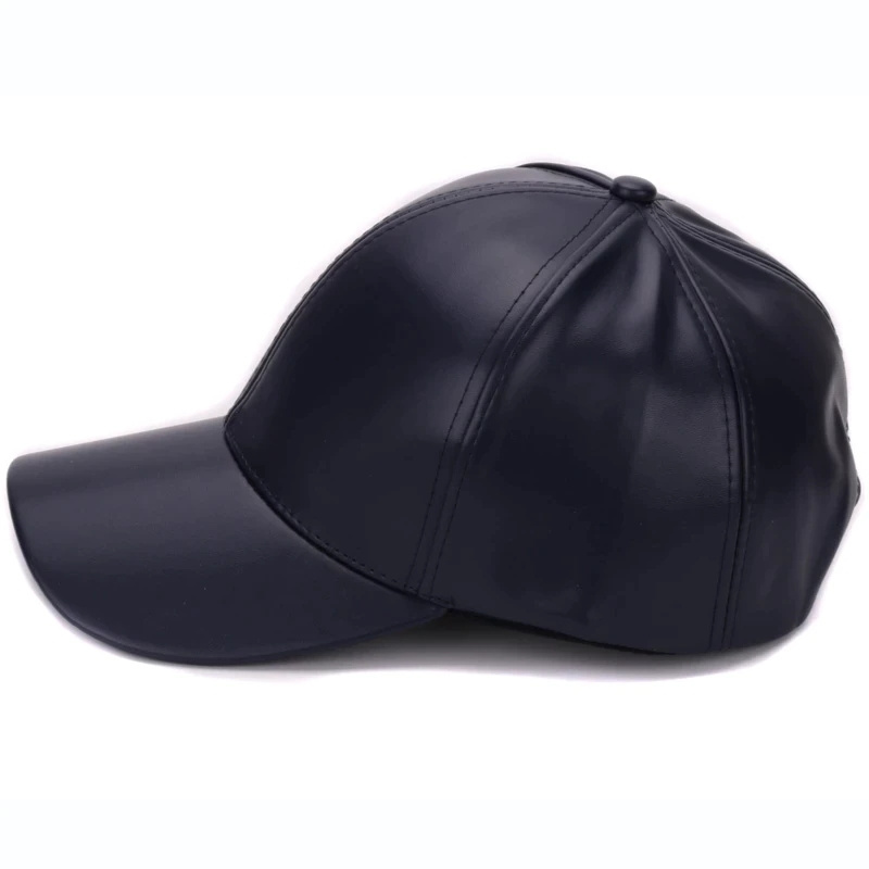 CP186  Classic Plain PU baseball cap fashion blank no logo leather cap and hat for men and women