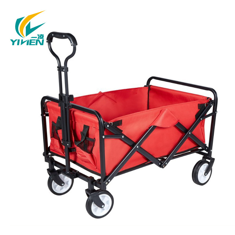 Outdoor Picnic Beach Camping Wagon Camping Cart Trolley Garden Trail Collapsible Folding Utility Cart Wagon