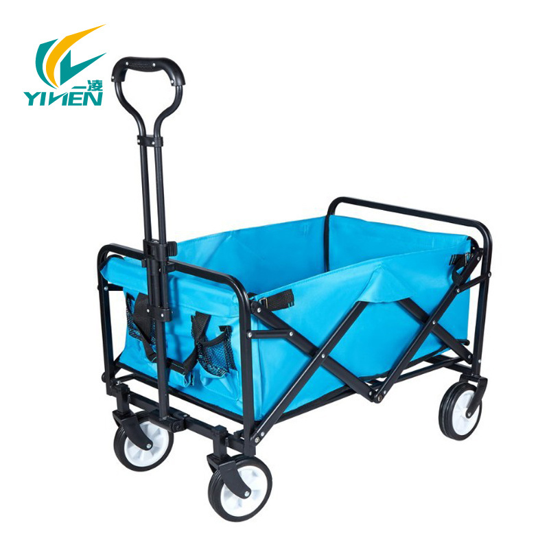 Outdoor Picnic Beach Camping Wagon Camping Cart Trolley Garden Trail Collapsible Folding Utility Cart Wagon