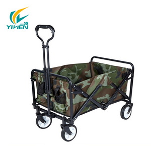 Outdoor Picnic Beach Camping Wagon Camping Cart Trolley Garden Trail Collapsible Folding Utility Cart Wagon