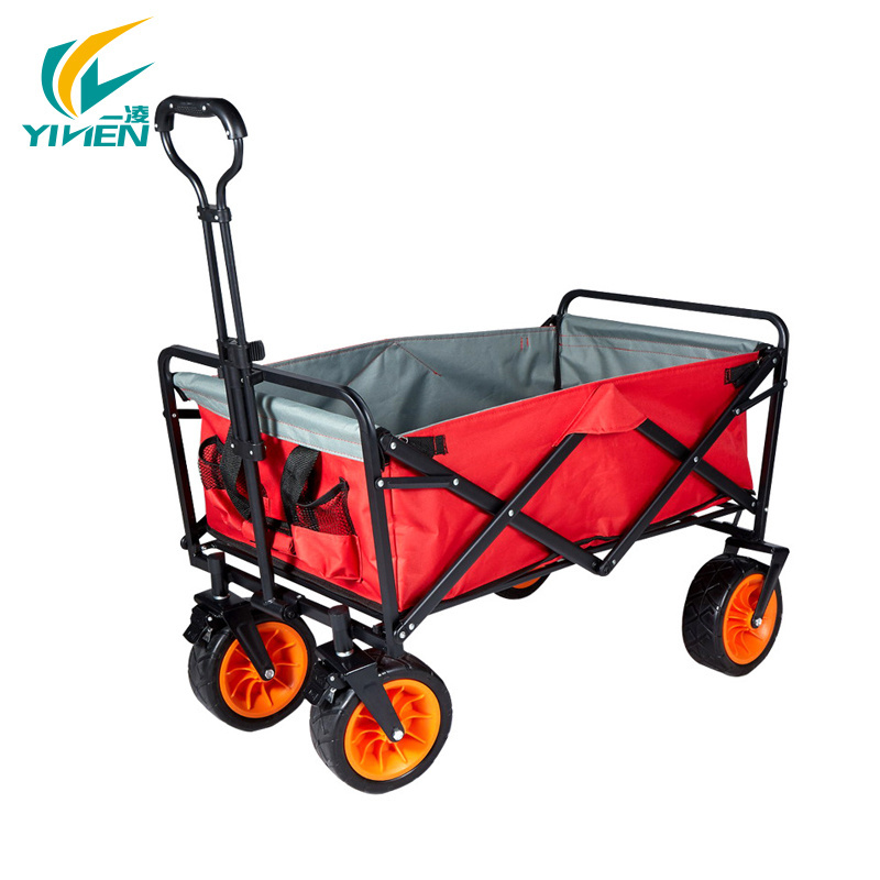 Outdoor Garden Park Picnic Camping Wagon Portable Beach Trolley Collapsible Folding Utility Wagon Cart