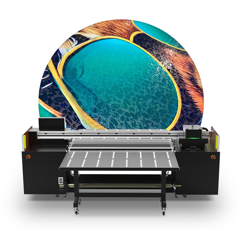 Large format hybrid 1.8M 2M 3.2M LED uv flatbed roll to roll printer for glass acrylic printing machine