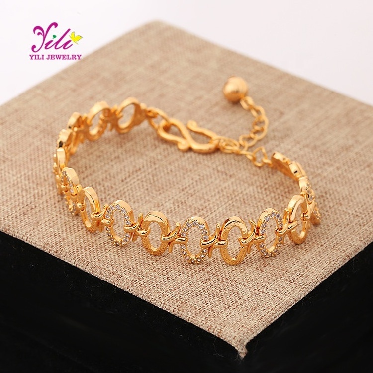 Latest hot sale stylish handmade new brand trendy gold chains bracelet for women