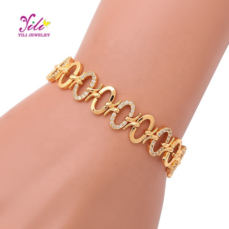 Latest hot sale stylish handmade new brand trendy gold chains bracelet for women