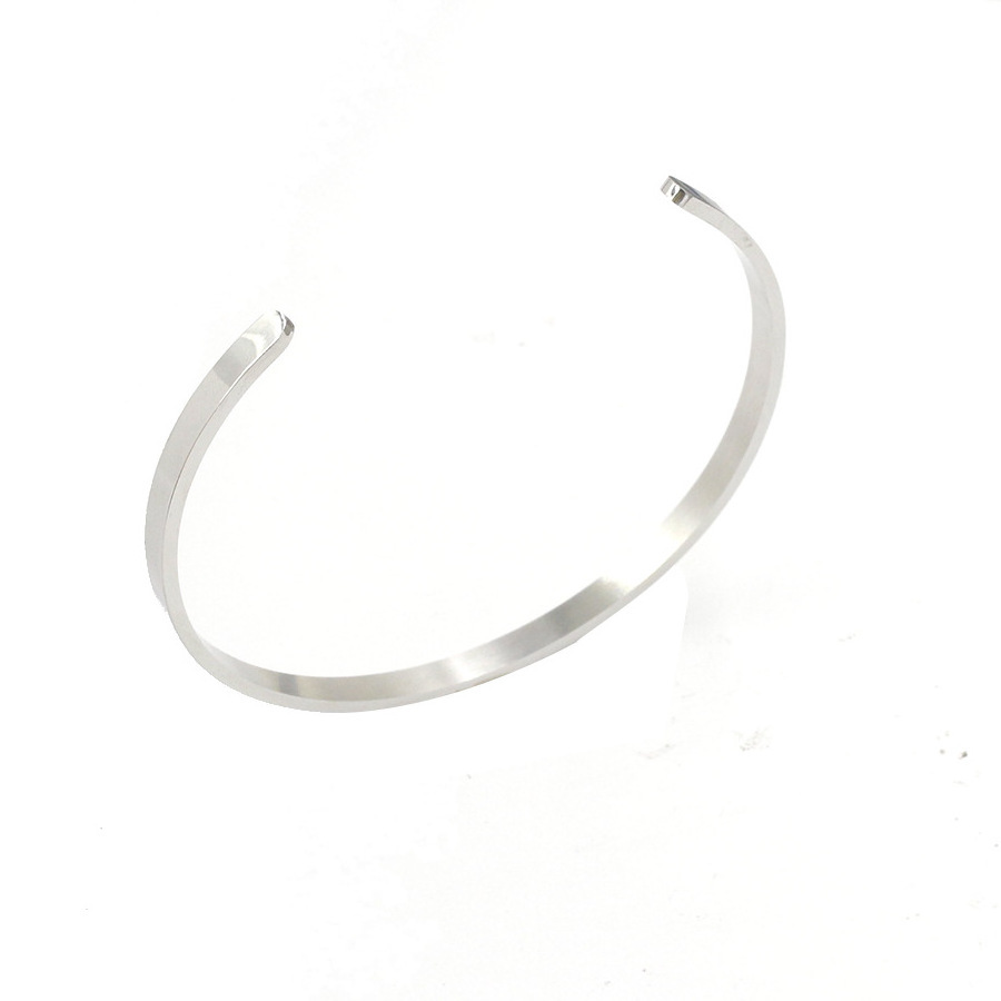 Custom stainless steel open cuff bangle bracelet DIY bracelet blanks wholesale for women