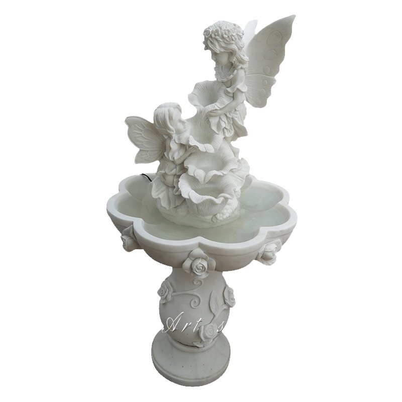 Marble Water Fountain Natural Stone Garden Water Fountain With Angel Baby