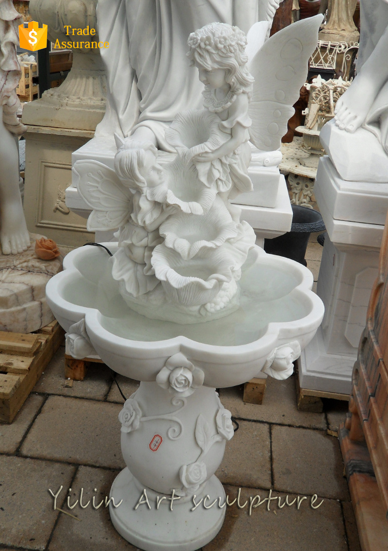 Marble Water Fountain Natural Stone Garden Water Fountain With Angel Baby