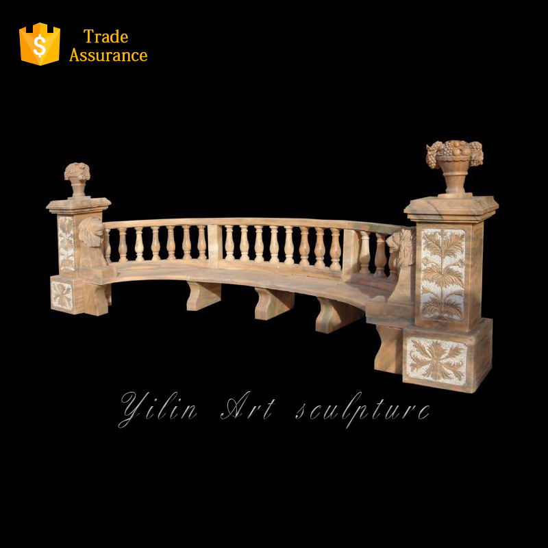 Outdoor  White Marble Stone Park Bench For Sale