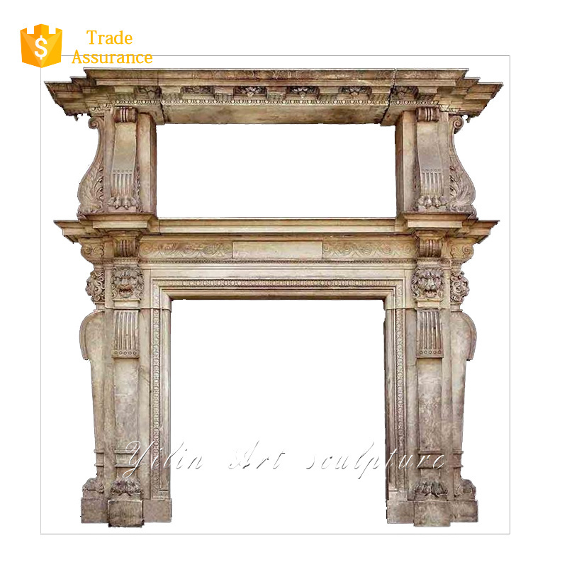 China stone marble bioethanol fireplace with flower pattern