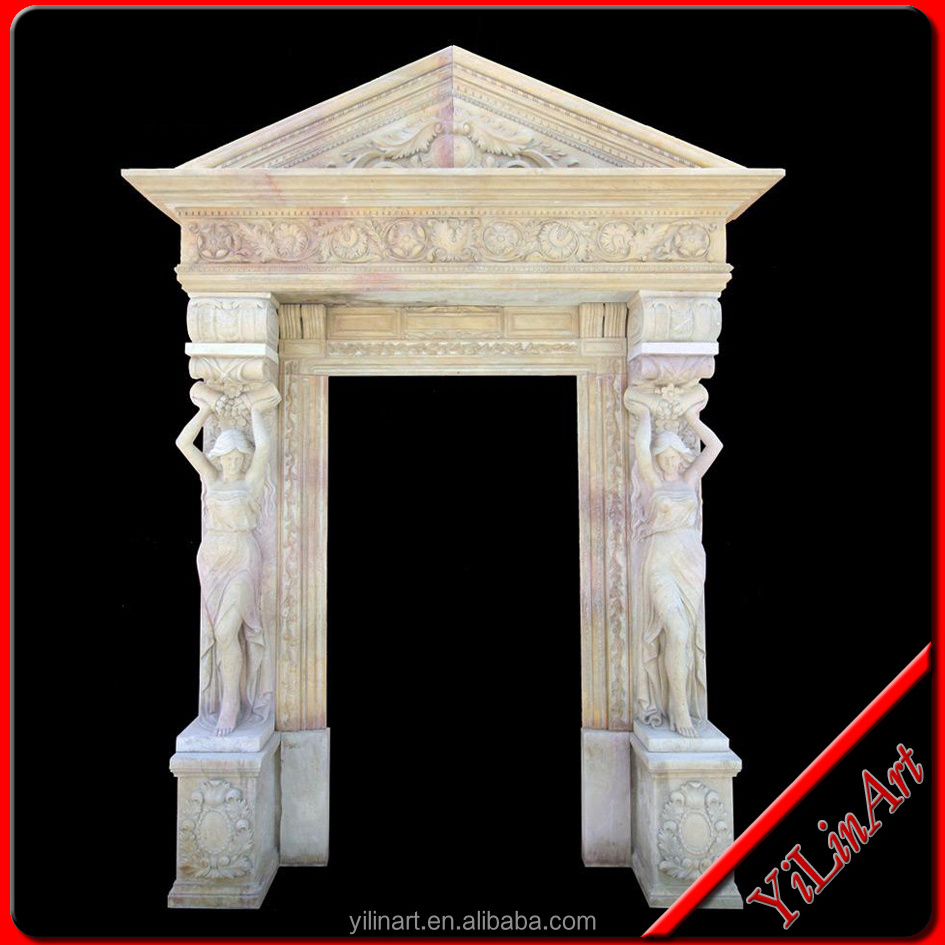 Stone Carving Column Design Marble Arch Door Frame(YL-M001)