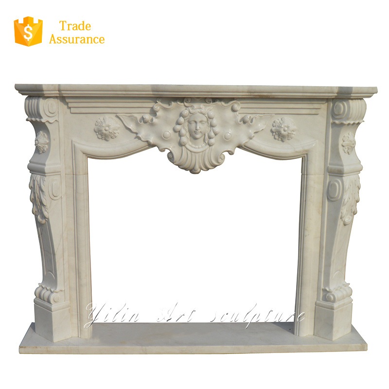 Indoor Classic Decorative Natural Gas marble Fireplace For Sale  YL-B192