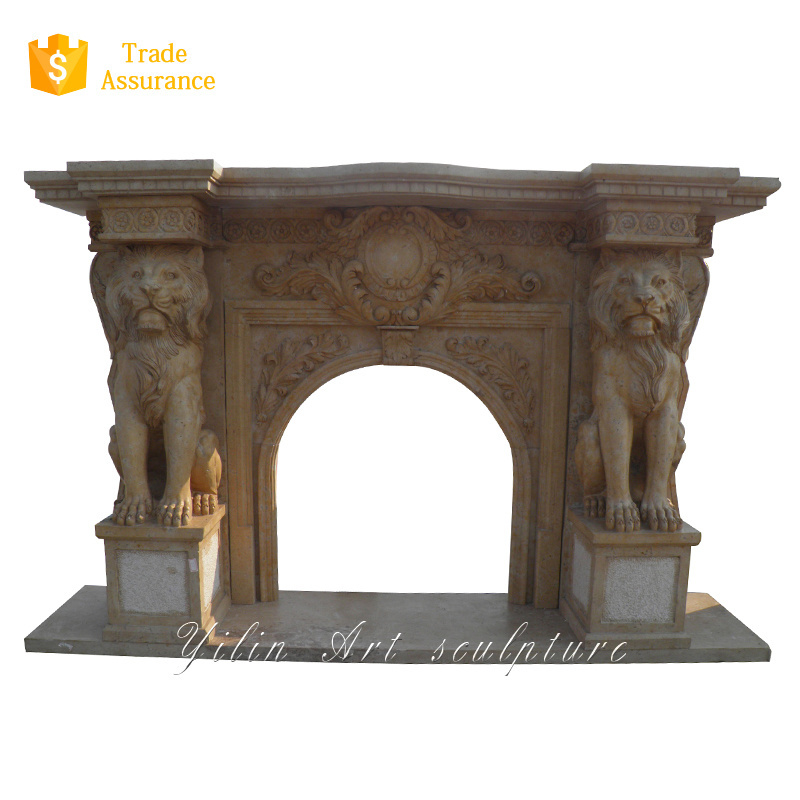 Indoor Classic Decorative Natural Gas marble Fireplace For Sale  YL-B192